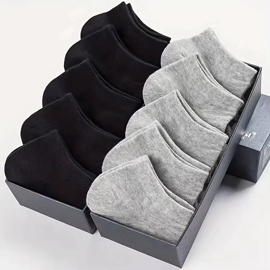 10/12/20/40 Pairs Men Boat Socks Business Sport Sweat Absorption Mature Summer Autumn Solid Color Soft Non Pilling Ankle Socks